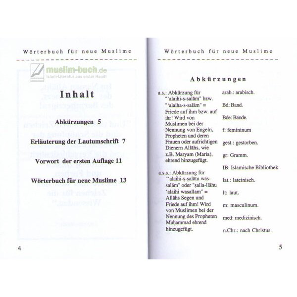 Wörterbuch für neue Muslime
