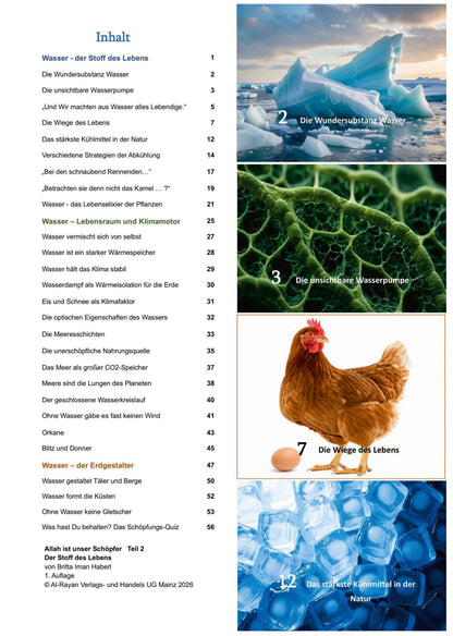 „Allah ist unser Schöpfer – Teil 2: Der Stoff des Lebens – islamisches Kinderbuch über Wasser, Natur und Allahs Schöpfung vom Al-Rayan Verlag“