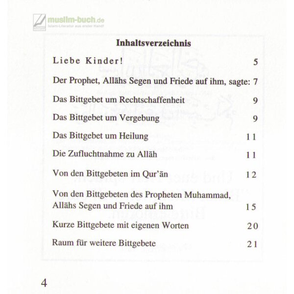 Ya Rabb, Bittgebete für Kinder