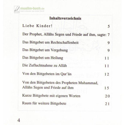 Ya Rabb, Bittgebete für Kinder